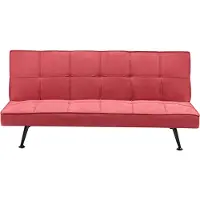 Beliani Canapé-Lit Hasle Rouge Tissu