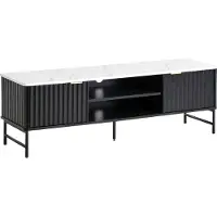 Beliani Meuble Tv Glastonbury Marbre Blanc