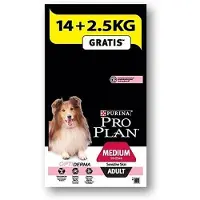Purina Nourriture Pour Chien Pro Plan Adult Medium Sensitive Skin 14+2.5kg