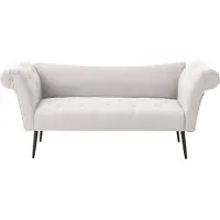 Beliani Chaise Longue Nantilly Tissu Beige Clair