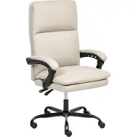 Beliani Chaise de bureau beige clair en cuir synthétique hauteur d'assise réglable pivotante style moderne bureau