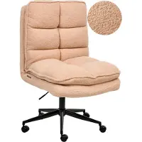 Beliani Chaise de bureau pivotante rose pêche rembourrage bouclé siège réglable en hauteur sans accoudoirs bureau à domicile