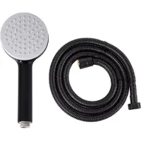 Beliani Tête de douche avec flexible Métal noir 1 mode de débit d'eau Accessoires de salle de bain style moderne