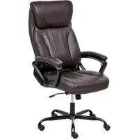 Beliani Chaise de bureau en cuir synthétique marron foncé, hauteur du siège réglable, pivotante, style moderne, bureau, salle de travail