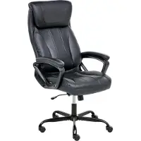 Beliani Chaise de bureau en cuir synthétique noir, hauteur réglable, pivotante, style moderne, bureau, salle de travail