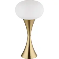 Globo Lighting Lampe de table, laiton, verre opale, H 36,9 cm