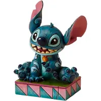 Disney Statuette - Lilo Et Stitch - Traditions Stitch Assis Et Souriant