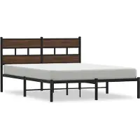 vidaXL Cadre de lit sans matelas avec tête de lit en chêne brun 140x200 cm