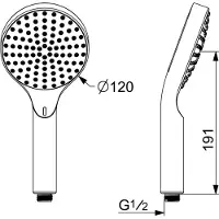 Hansa - Douchette à Main Numérique Activejet 84310180 2000 -jet, 120mm, Pomme De Douche, Chromé