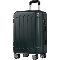 TRVLMORE Valise à main - 45L - Serrure TSA - Léger - Extensible - Trolley - 54x36x22cm - Vert foncé