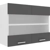 VCM Armoire de cuisine Largeur 80 cm Mat Porte en verre Armoire suspendue Cuisine Meubles de cuisine Esilo