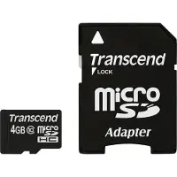 Transcend microSDHC 4GB Class 10 + adaptateur SD