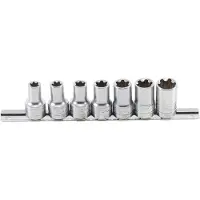 Bgs Jeu 7 douilles profil Torx plus 10EP - 20EP carré 10mm 3/8" sur rail métal