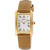 Seiko SWR100P1 Montre Femme Rectangulaire Marron/Doré