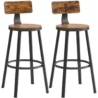 Vasagle Tabourets De Bar, Tabourets De Cuisine, Set De 2 Chaises De Bar À Dossier Haut, Structure En Acier, Hauteur D'assise 73 Cm, Assemblage Facile