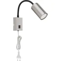 Globo Applique murale noire Robby avec nickel