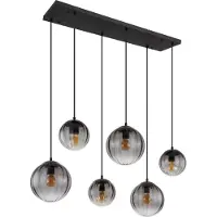 Globo Lampe suspendue 6 lumières Dallerta verre de fumée