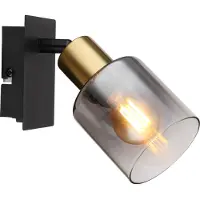 Globo Lampe murale Hollsy noir avec verre fumé