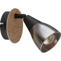 Globo Lampe murale Mubby noir avec un aspect bois