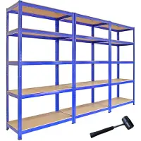 Monster Racking Lot de 3 Rayonnages Bleu Monster Racking 90 x 45 cm avec connecteurs de baies