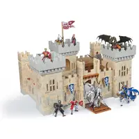 Papo - Médiéval et Fantastique - Château du Maître d'Armes - 60002 - Coffret de jeu en bois pour figurines - Objet de collection - Pour enfants -
