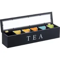 Relaxdays Teebox, Accessoires de thé, Noir