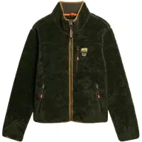 Superdry Veste en polaire marron / vert foncé