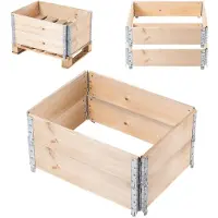 Kadax Rallonge pour palette en bois 60 x 80 cm, kit pour conteneur-palette, lot de 2 pièces