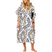 After Essentials - Poncho de bain - Tech Pocket Feather Leaves - Gris
