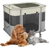 Relaxdays Welpenauslauf faltbar drinnen & draußen (Chenil pour chiens, Tente pour chiens)