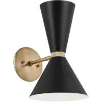 Kichler Elstead Phix Wandleuchte E27 2-fach Schwarz und Champagnerbronze Schwarz (E27)