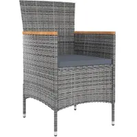 vidaXL Ensemble de jardin 5 pièces avec coussins Poly rotin gris