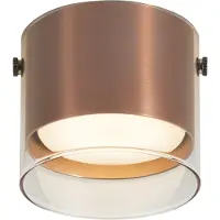 QAZQA Spot apparent moderne bronze foncé avec verre - Drain