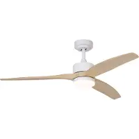 QAZQA Ventilateur de plafond intelligent blanc avec impression bois 132cm avec LED à intensité variable avec télécommande - Joly