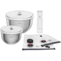 Zwilling Fresh&save St.steel Bowl Vacuum Starter Set 9-pc Tool Set Argenté