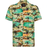 King Kerosin Chemise manches courtes de - AOP Shirt Tropical Sea - S - XXL - pour Homme - multicolore - Taille L