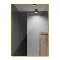 Tulup (80x60 cm) Miroir Mural LED Rectangulaire Sans Cadre Éclairage LED Blanc Chaud Pour Salle De Bain