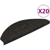 vidaXL Tapis d'escalier auto-adhésifs 20 pcs noir 56x17x3 cm