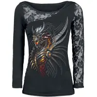 Spiral T-shirt manches longues de - Razor Back - M - XL - pour Femme - noir - Taille M