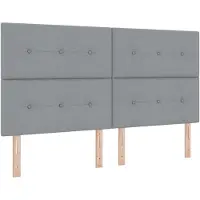 vidaXL Lit boxspring à LED avec tête de lit, gris clair, 180 x 200 cm, tissu