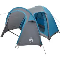vidaXL Tente dôme avec toit et espace de rangement, bleue, 384 x 254 x 170 cm