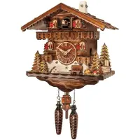 Engstler - 458_QM - Coucou - Quartz - Noyer - avec musique - 27 cm