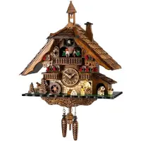 Engstler - 481_QMT - Coucou - Quartz - Noyer - avec musique avec couple de danse - 40 cm