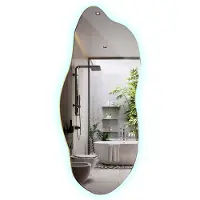 Tulup Décorative Miroir Asymétrique avec éclairage LED avec Lumière LED 45x100 cm lumière froide mural Miroir de maquillage miroir pour beauté pour Salon Séjour Salle à manger Coiffeuse