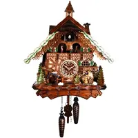 Engstler - 3801_QMT - Coucou - Quartz - Noyer - avec musique avec couple de danse - 40 cm