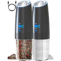 MATTI Moulin à sel et à poivre - Moulin à sel et à poivre électrique - Moulin à épices électrique - Set sel et poivre - Rechargeable