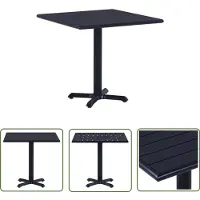 The Living Store Table de jardin noire 80x80x75 cm