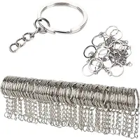 INF Porte-clés avec une chaîne courte 25 mm Argent, paquet de 50