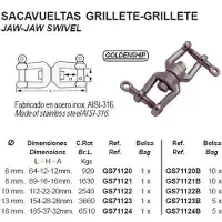 Goldenship Aisi-316 Mâchoire tournante & mâchoire argent 10 mm Argent 10 mm