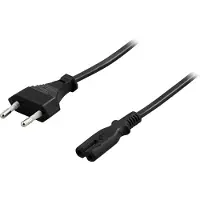 Deltaco Kbl ojordad apparatkabel rak 0.5m svart CEE 7/16 till rak IEC 60320
